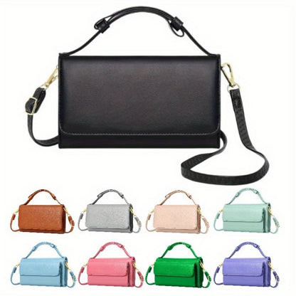 Women's Wallet – 13 Colors, PU Leather, Mini, Adjustable Strap – front view