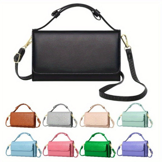 Women's Wallet – 13 Colors, PU Leather, Mini, Adjustable Strap – front view