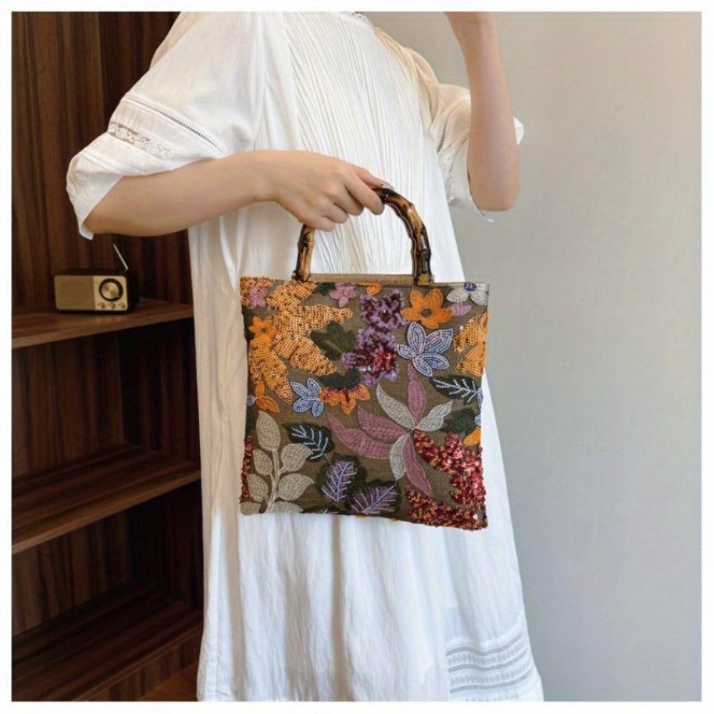 Women's Wallet – Retro Bamboo Handle Embroidery Sequin – detail view 10