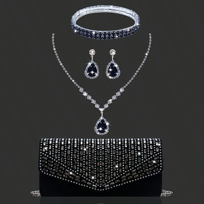 Women's Wallet – Rhinestone Evening Clutch Set Bracelet – detail view 2
