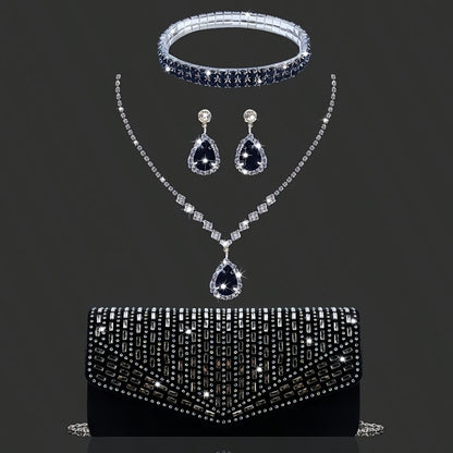 Women's Wallet – Rhinestone Evening Clutch Set Bracelet – detail view 8