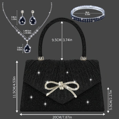 Women's Wallet – Sequin Clutch Rhinestone Jewelry Set – detail view 12