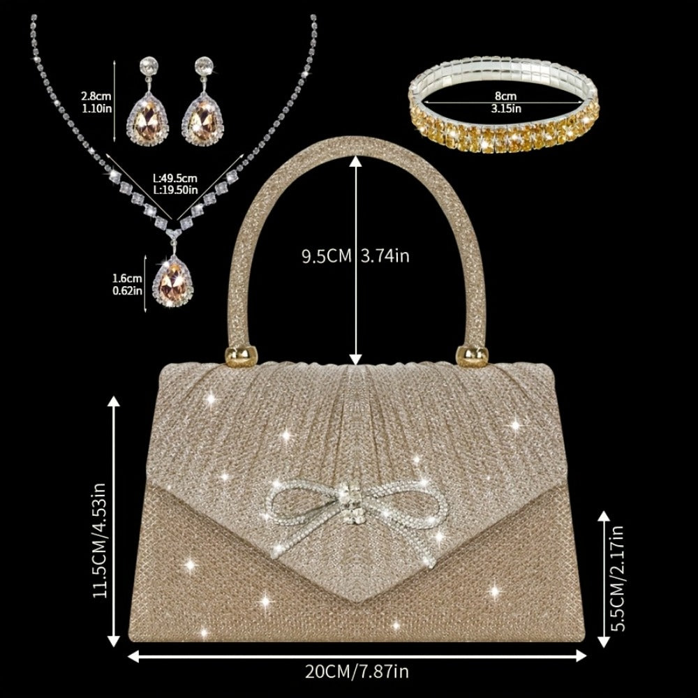 Women's Wallet – Sequin Clutch Rhinestone Jewelry Set – detail view 23