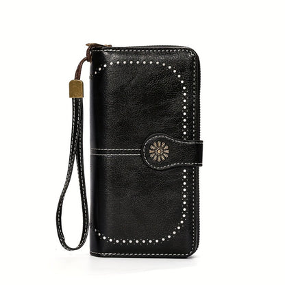 Women's Wallet – Sunflower Pattern Wristlet Card Slots – detail view 4