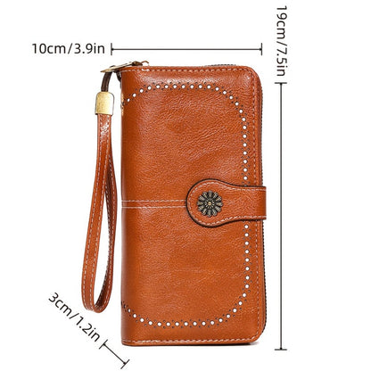 Women's Wallet – Sunflower Pattern Wristlet Card Slots – detail view 5