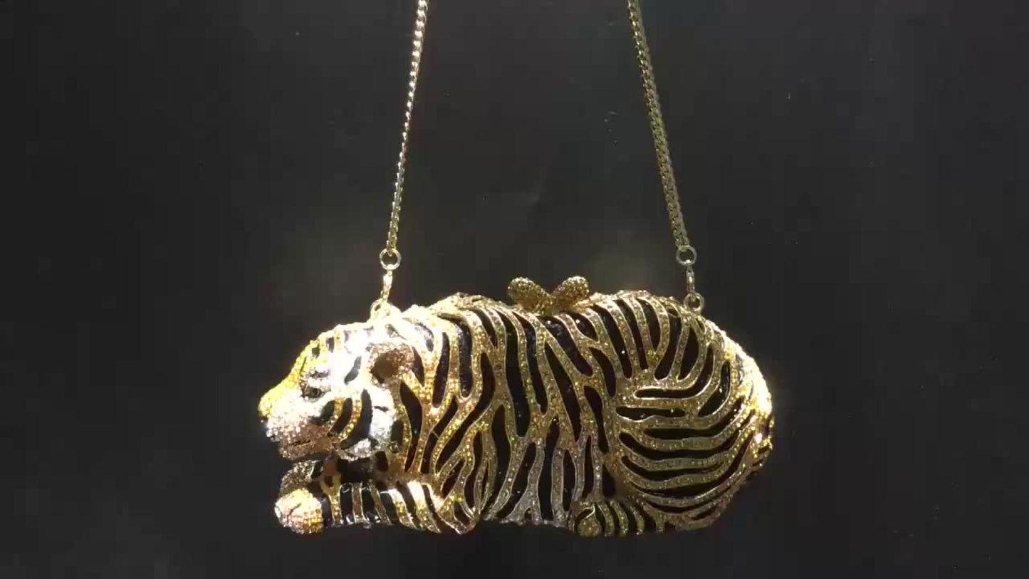 Women's Wallet – Tiger Shaped Evening Clutch Sparkling – detail view 6