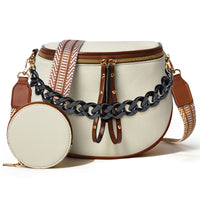 Beige + Glossy Black Chain