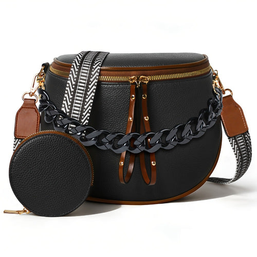 Women's Wallet – for Travel & Everyday Use, Chain Strap Set Adjustable Detachable – front view