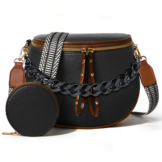 Women's Wallet – for Travel & Everyday Use, Chain Strap Set Adjustable Detachable – front view