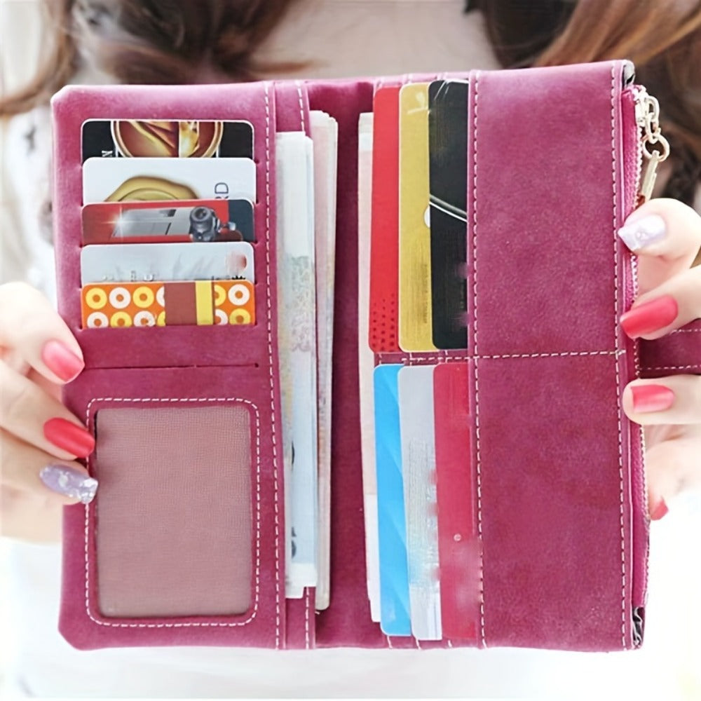 Women's Wallet – Vegan Leather, Vegan Leather Long Solid Color – detail view 5