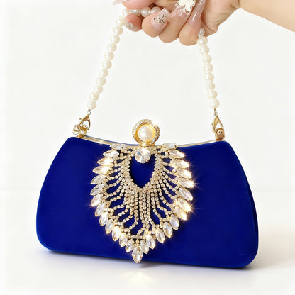 Women's Wallet – Velvet Evening Clutch Rhinestone Pearl – detail view 20