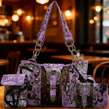 Women's Wallet – Western Camouflage Set Concho Buckle – detail view 2