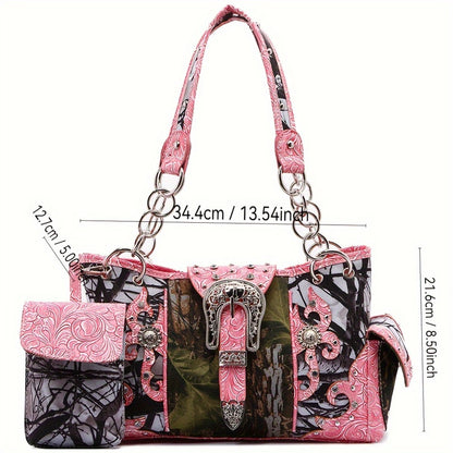 Women's Wallet – Western Camouflage Set Concho Buckle – detail view 3