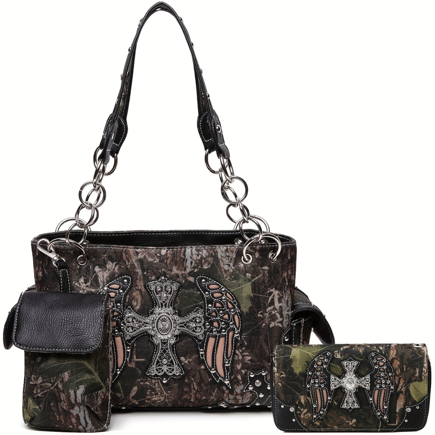Women's Wallet – Western Studded Concealed Carry Camouflage – detail view 21