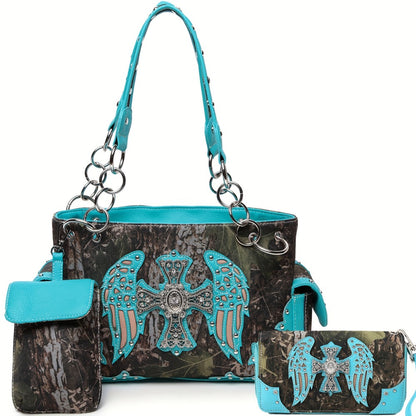 Women's Wallet – Western Studded Concealed Carry Camouflage – detail view 7