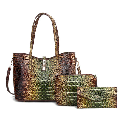 Women's Wallet – 3-Piece, Piece Faux Leather Set Crocodile | Bag Vero – front view
