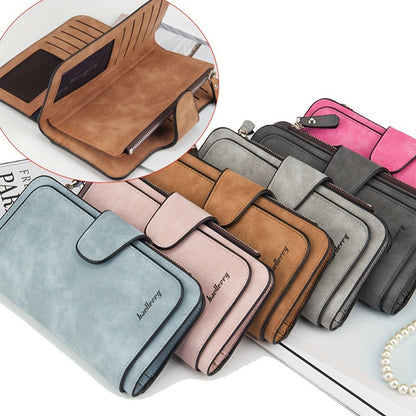 Women's Wallet – for Everyday Use, Trifold Long Card Slots Synthetic | Bag Vero – front view
