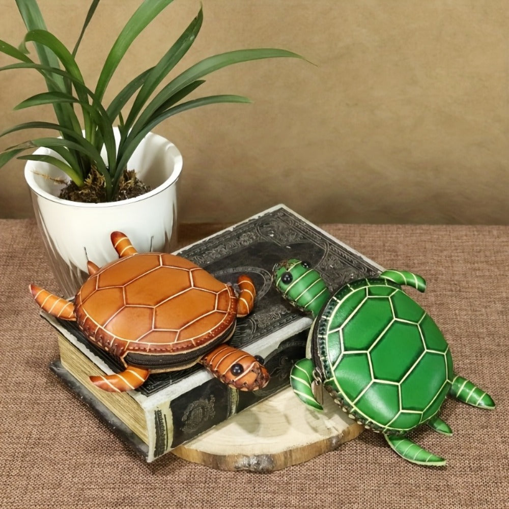 Women's Wallet – Handcrafted Retro Turtle Coin In | Bag Vero – front view