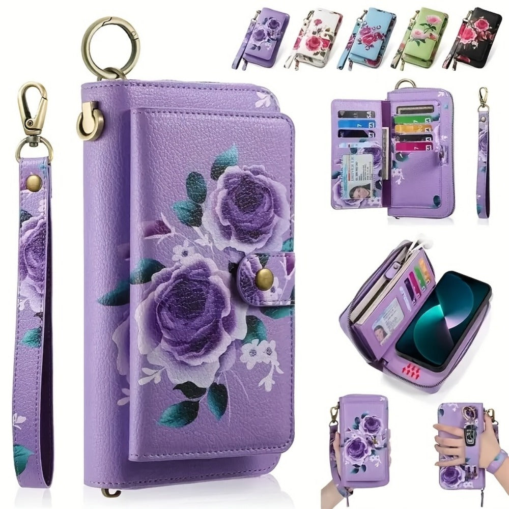 Women's Wallet – Large Capacity, Flower Pattern Long Clutch Large | Bag Vero – front view
