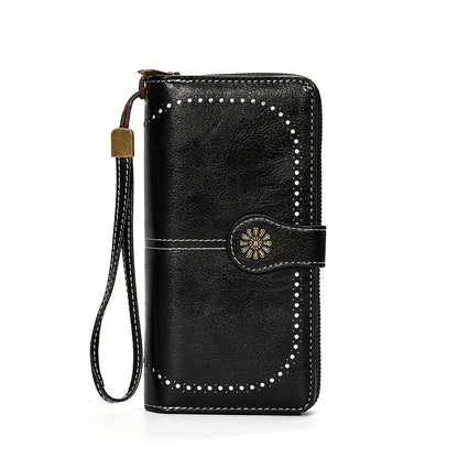 Women's Wallet – Sunflower Pattern Wristlet Card Slots | Bag Vero – front view